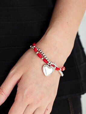 Paparazzi Jewelry Accessories - Candy Gram - Red Bracelet - Vintage